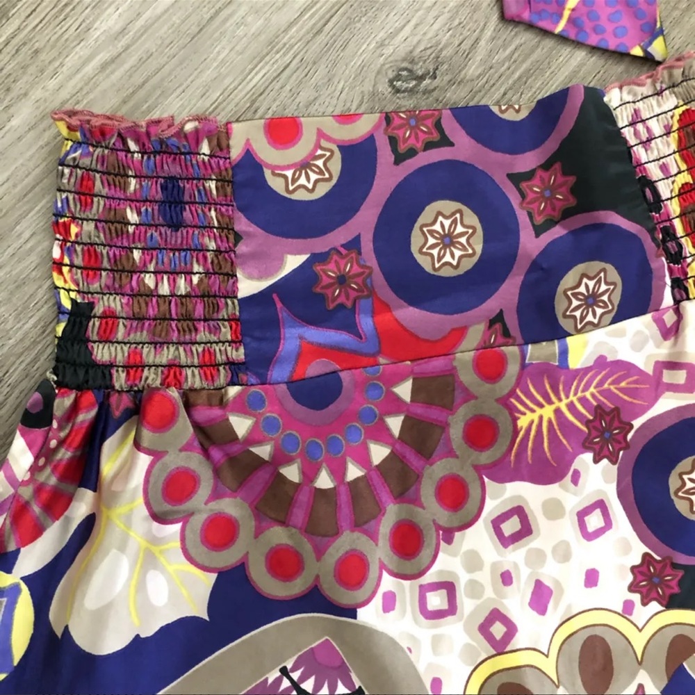 France| Purple Shades Printed Satin 3 Pieces Suit - Picture 8 of 10